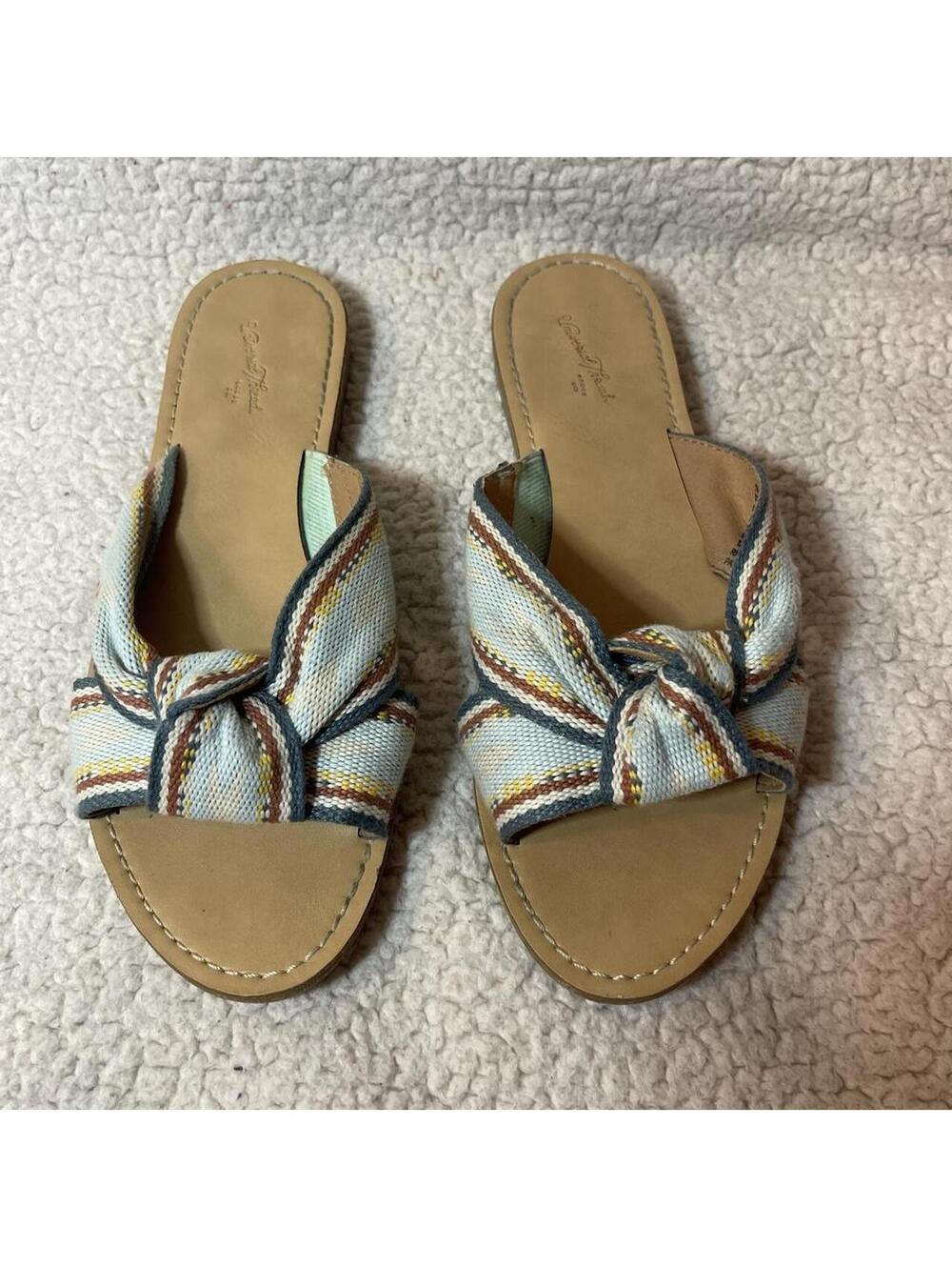 Universal Thread Women's Striped Knot Slide Sandals Size 7.5